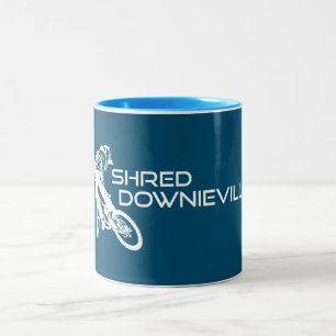 Shred Downieville California Mountain Biking Zweifarbige Tasse