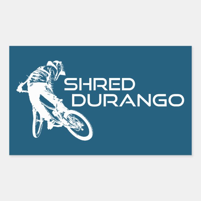 Shred Durango Colorado Mountain Biking Rechteckiger Aufkleber (Vorderseite)