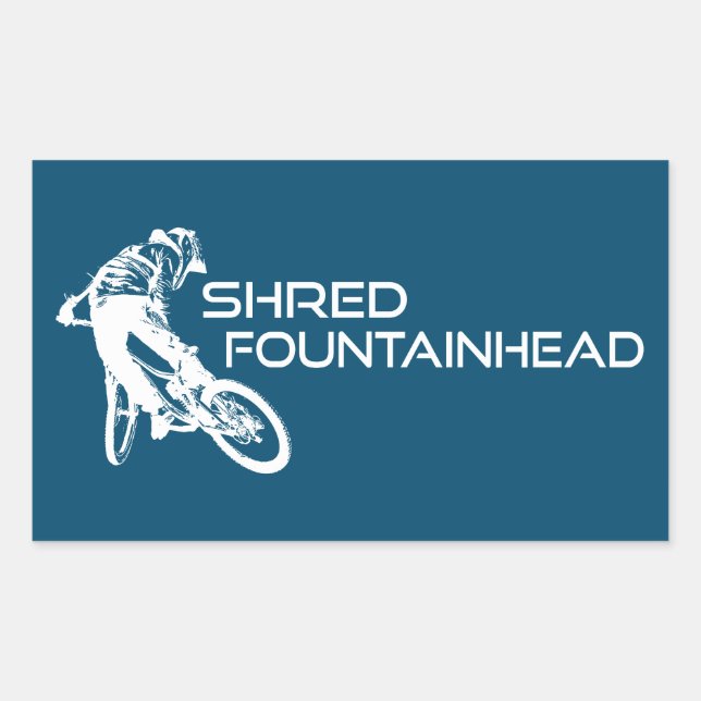 Shred Fountainhead Virginia Mountain Biking Rechteckiger Aufkleber (Vorderseite)