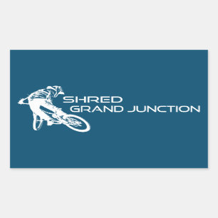 Shred Grand Junction Colorado Mountain Biking Rechteckiger Aufkleber