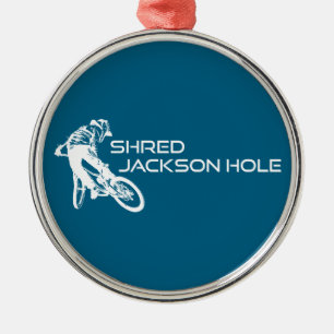 Shred Jackson Hole Wyoming Mountain Biking Ornament Aus Metall