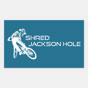Shred Jackson Hole Wyoming Mountain Biking Rechteckiger Aufkleber