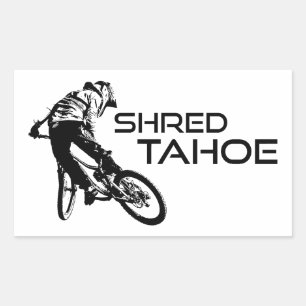 Shred Lake Tahoe Mountain Biking Rechteckiger Aufkleber