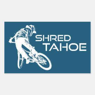 Shred Lake Tahoe Mountain Biking Rechteckiger Aufkleber