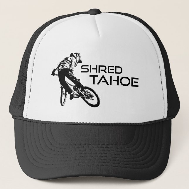 Shred Lake Tahoe Mountain Biking Truckerkappe (Vorderseite)