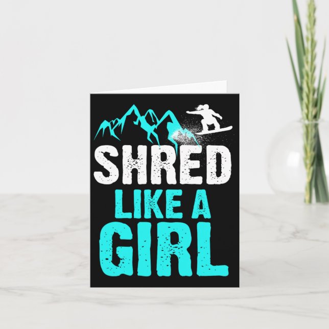 Shred like a Girl Snowboarding Kids Geschenk 1 Karte (Vorderseite)