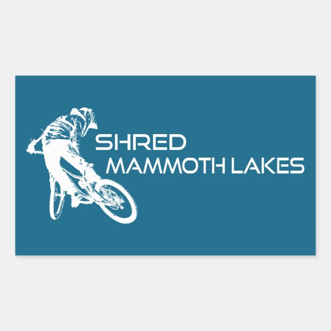 Shred Mammoth Lakes California Mountain Biking Rechteckiger Aufkleber (Vorderseite)