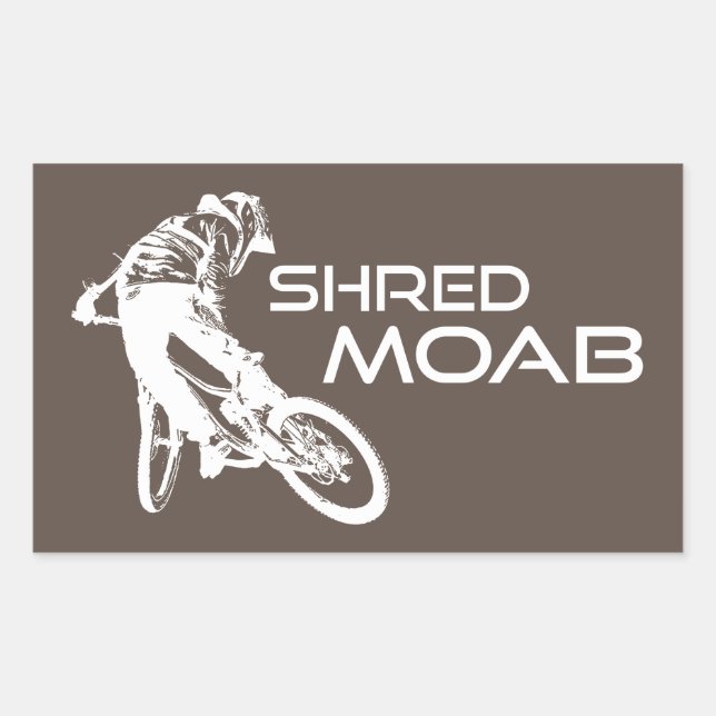 Shred Moab Mountain Biking Rechteckiger Aufkleber (Vorderseite)