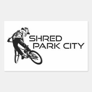Shred Park City Utah Mountain Biking Rechteckiger Aufkleber