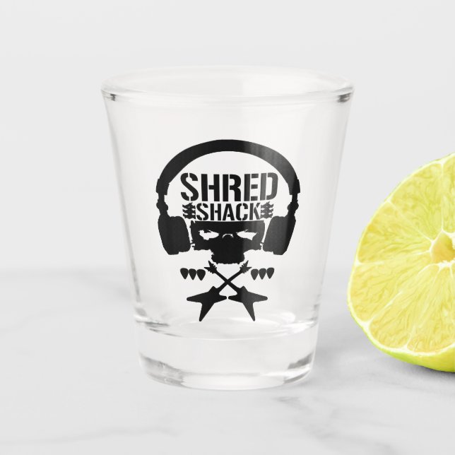 Shred Shack "Bullet Club Parody" Logo Shootglas Schnapsglas (Vorderseite)