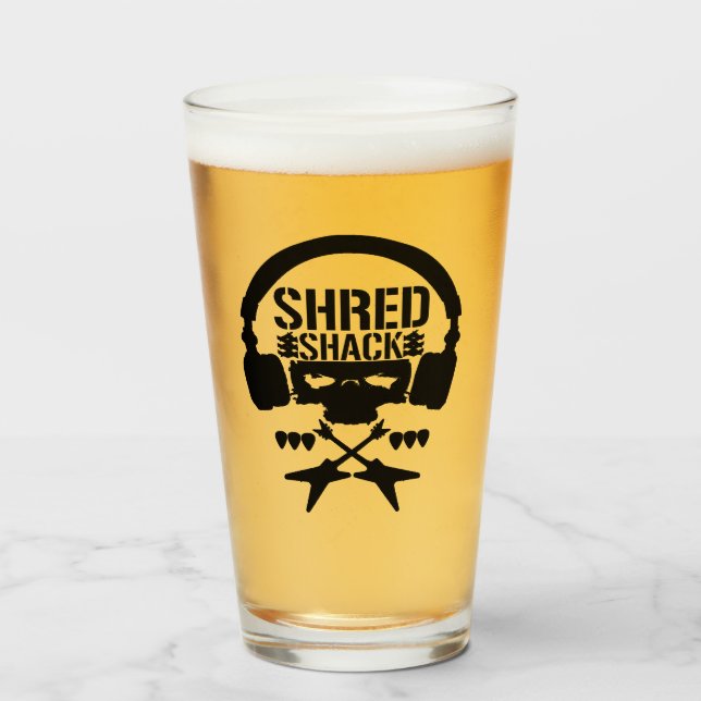Shred Shack "Bullet Club Parody" Pint Glass Glas (Vorne (Gefüllt))