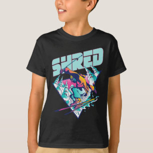 Shred-Shirt Vintage Freestyle Skifahren 80er Kostü T-Shirt