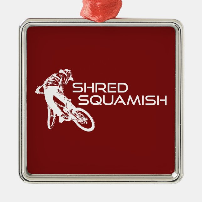Shred Squamish Mountainbiking Ornament Aus Metall (Vorne)