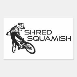 Shred Squamish Mountainbiking Rechteckiger Aufkleber