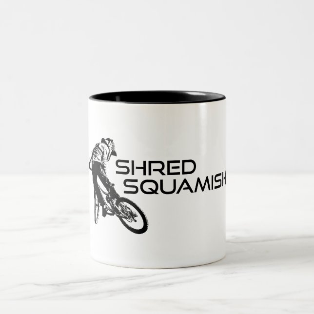 Shred Squamish Mountainbiking Zweifarbige Tasse (Mittel)
