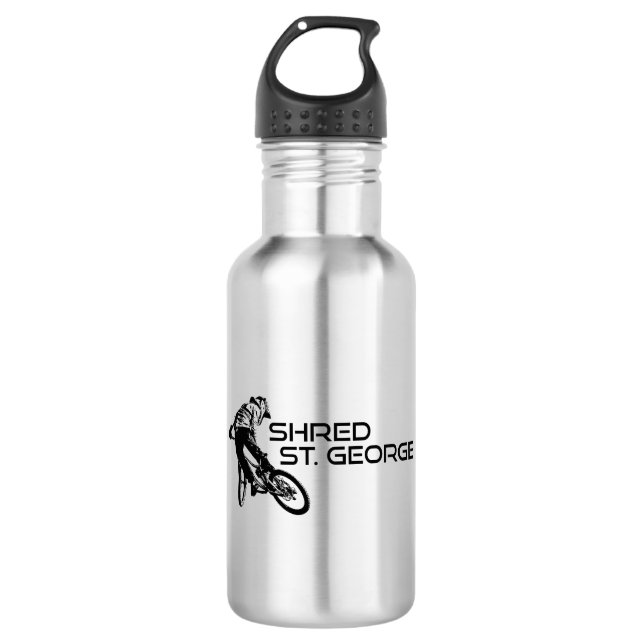 Shred St. George Utah Mountain Biking Edelstahlflasche (Vorderseite)