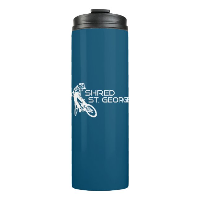 Shred St. George Utah Mountain Biking Thermosbecher (Vorderseite)