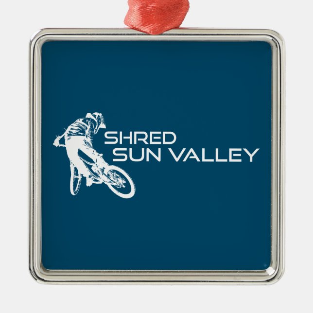 Shred Sun Valley Idaho Mountain Biking Ornament Aus Metall (Vorne)