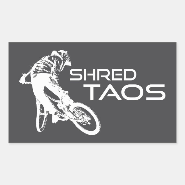 Shred Taos New Mexico Mountain Biking Rechteckiger Aufkleber (Vorderseite)