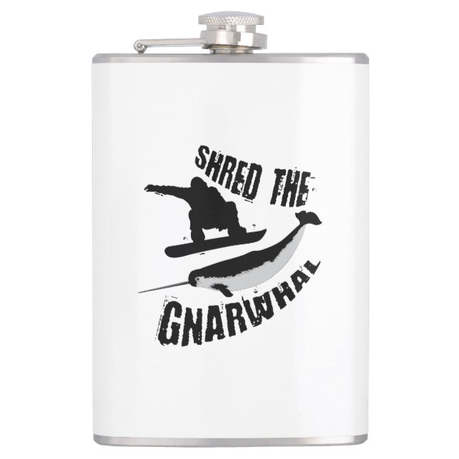 Shred the Gnarwhal Flachmann (Vorderseite)