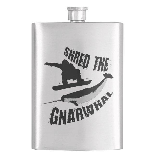 Shred the Gnarwhal Flachmann (Vorderseite)
