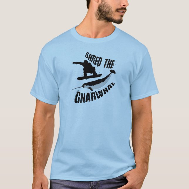 Shred the Gnarwhal T-Shirt (Vorderseite)