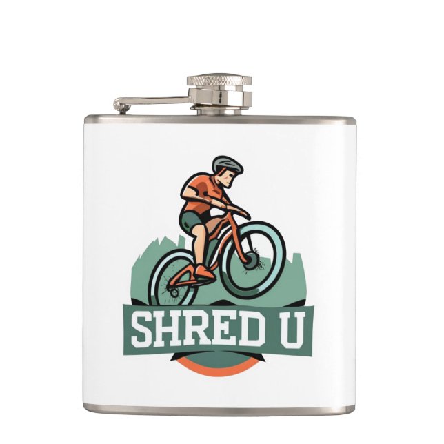 Shred University Mountain Biking Flachmann (Vorderseite)