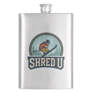 Shred University Skifahren Flachmann