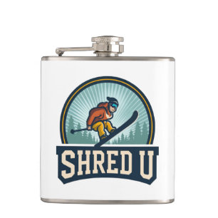 Shred University Skiing Flachmann