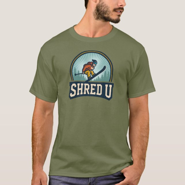 Shred University Skiing T-Shirt (Vorderseite)