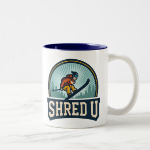 Shred University Skiing Zweifarbige Tasse