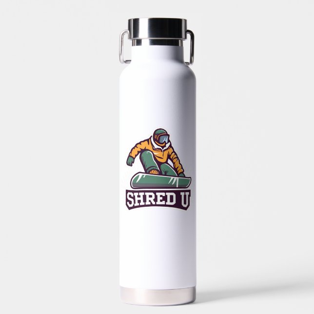 Shred University Snowboarding Trinkflasche (Vorne)