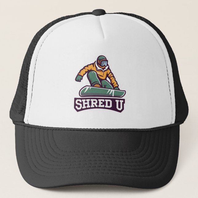 Shred University Snowboarding Truckerkappe (Vorderseite)