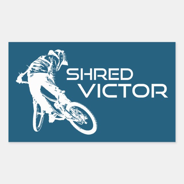 Shred Victor Idaho Mountain Biking Rechteckiger Aufkleber (Vorderseite)