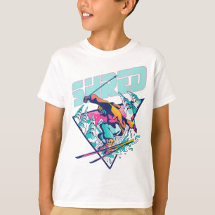 Shred Vintage Freestyle Ski 80er Kostüm Retro Skii T-Shirt