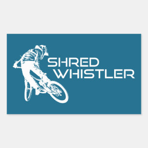 Shred Whistler British Columbia Mountainbiken Rechteckiger Aufkleber