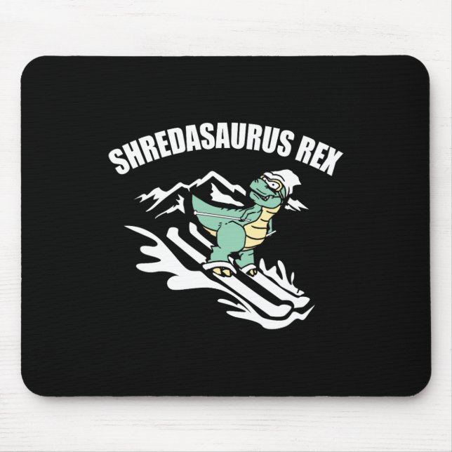 Shredasaurus Rex Ski Dinosaur Kids Funny Skiing Gi Mousepad (Vorne)