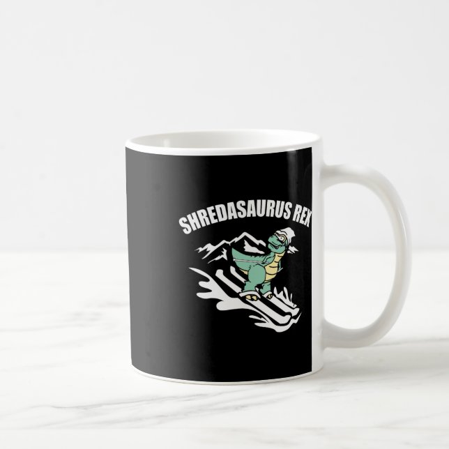 Shredasaurus Rex Ski Dinosaur Kinder Lustiger Skif Kaffeetasse (Rechts)
