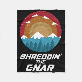 Shredder Gnar Vintagen Sonnenuntergang Schneeberg Fleecedecke