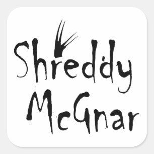 Shreddy McGnar Quadratischer Aufkleber