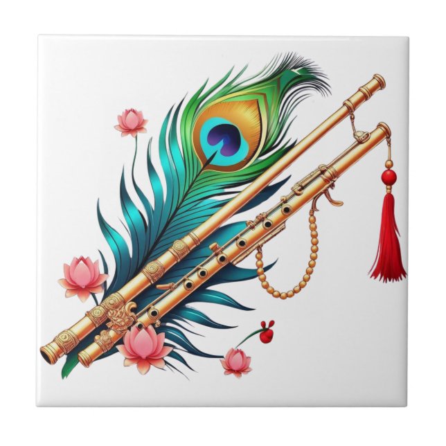 Shree Krishna Janmashtami Fliese (Vorderseite)