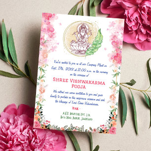 Shree Vishwakarma Pooja Blumenstrauß Einladung
