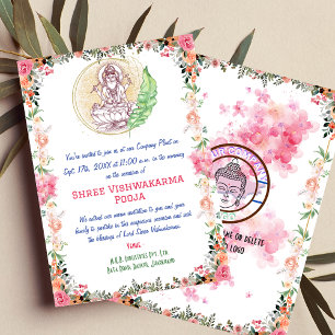 Shree Vishwakarma Puja Floral Einladung