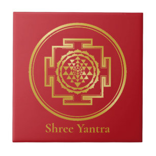 Shree Yantra Auspicious Sacred Geometrie Symbol Fliese