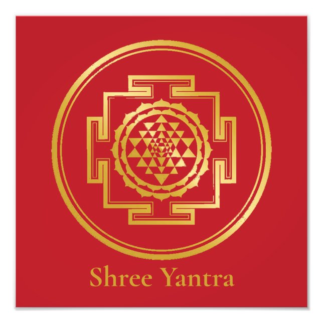 Shree Yantra Auspicious Sacred Geometrie Symbol Fotodruck (Vorne)
