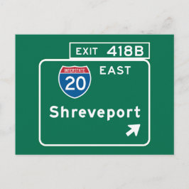 Shrepport, LA Road Sign Postkarte