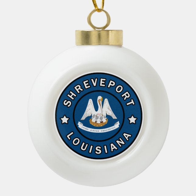 Shrepport Louisiana Keramik Kugel-Ornament (Vorderseite)