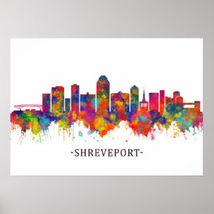 Shrepport Louisiana Skyline Poster