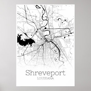 Shrepport Map - Loiusiana - City Map Poster