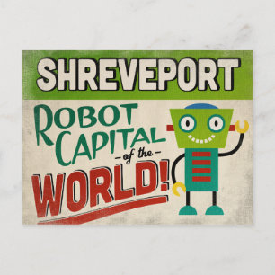 Shreveport Louisiana Roboter - Lustige Vintage Postkarte